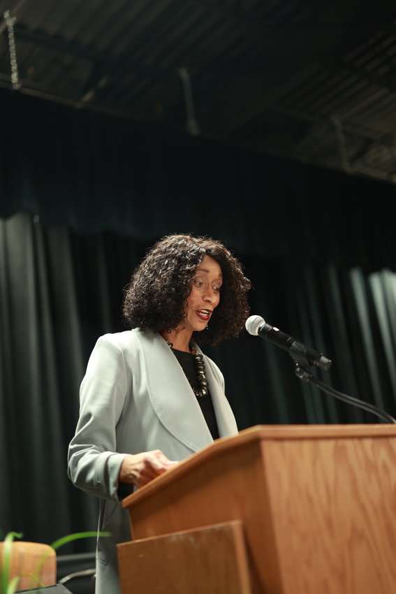 Dr. Carolyn Jefferson-Jenkins delivered the keynote presentation at Friday's WEBB Squared event.