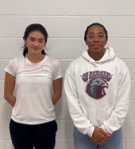 Katie Leonard (left) and Gabby White speak to the North State Journal after a big win over Northwood in the battle of Pittsboro.