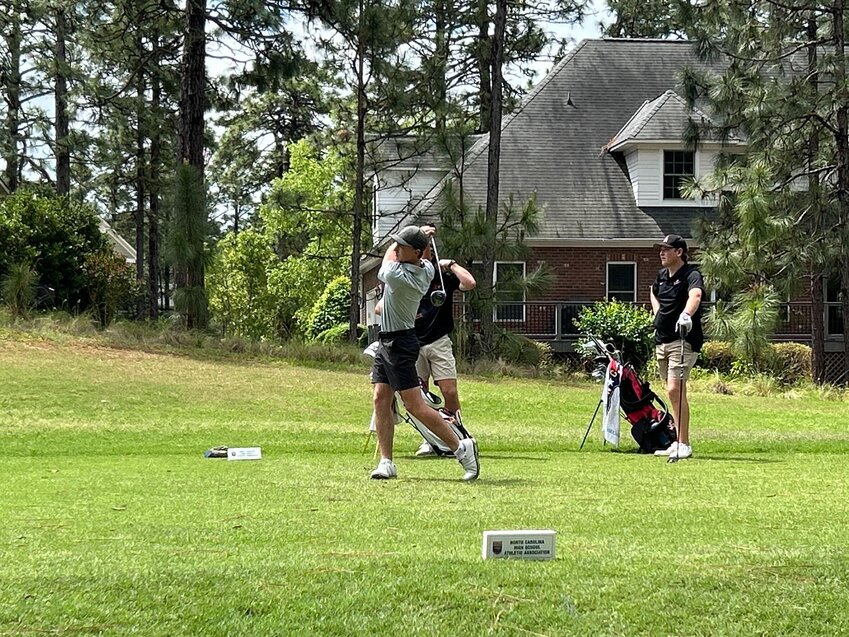 Seaforth junior Ty Willoughby competes on day two of the state golf championships