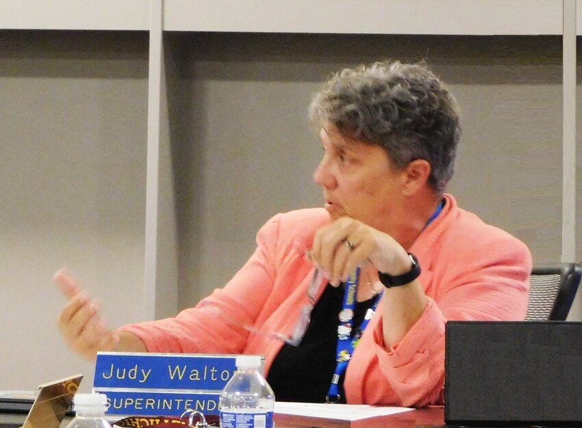 In response to visitor inquiry, Superintendent Judy Walton describes the district&rsquo;s antidiscrimination policy as not choosing one over another, and that neither is it a zero-sum game.
