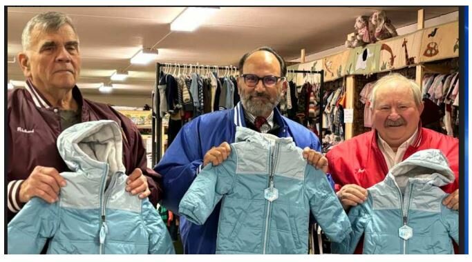 The St. Athanasius Knights of Columbus donated winter coats to the Clare County Baby Pantry. Pictured, from left, are Richard Gostonski, George Short and Fred Buckner.