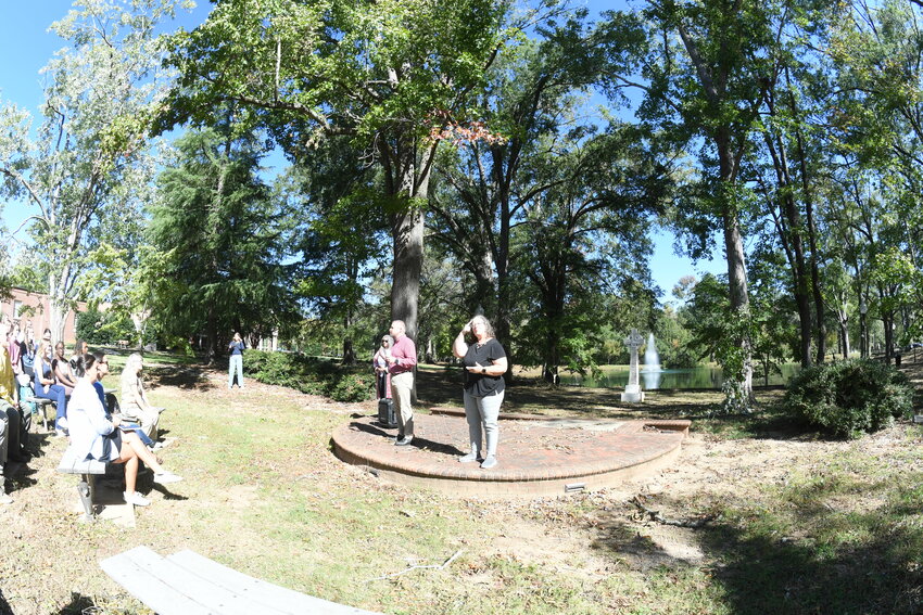 The outdoor classroom at The Celtic Cross and the PC pond