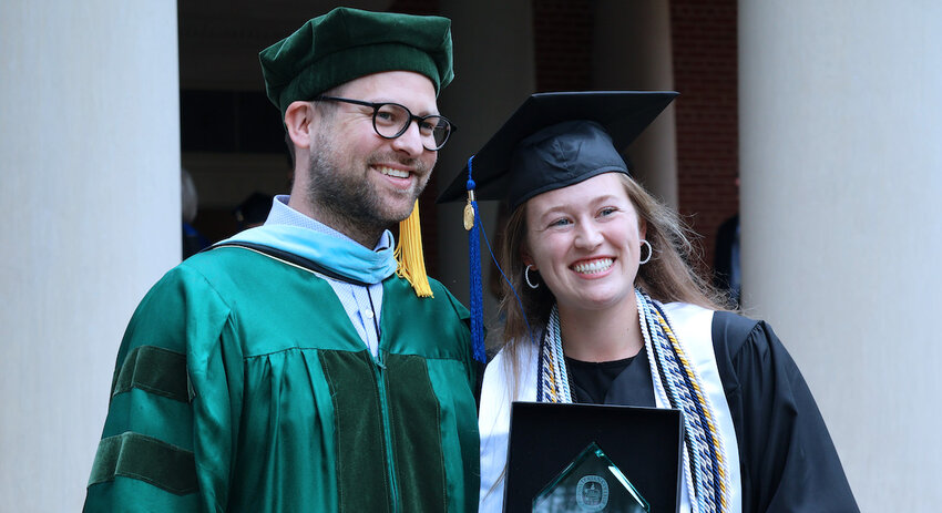 Caroline Rairigh with assistant professor of psychology Dr. Drew Brandel.