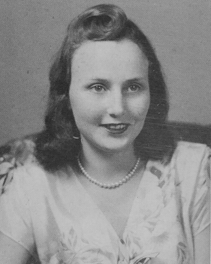 CUTLINE:  Sarah Segars is shown in her senior photo. She graduated from what was then Lander College in 1943.  Photo from Lander Archives, 1943 issue of “The Naiad”.