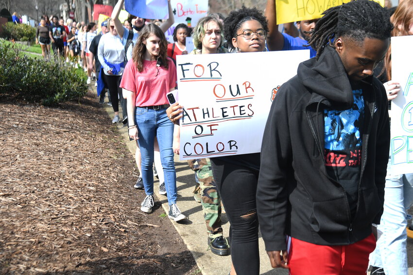 A protest against racism in 2022