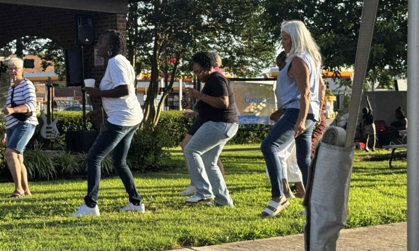 They form a big strong line, get in time! We're dancing in the street!