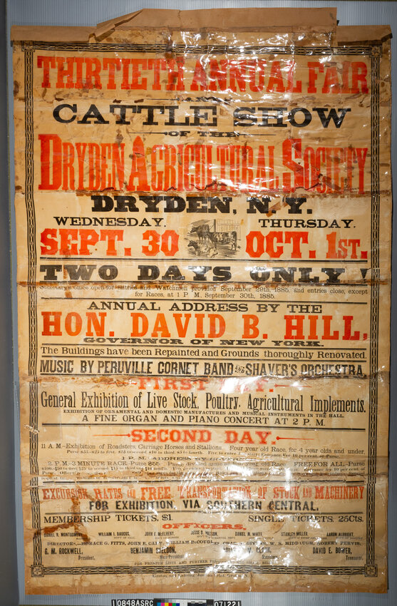 Dryden Historical Society to present restored 1885 Dryden Fair poster