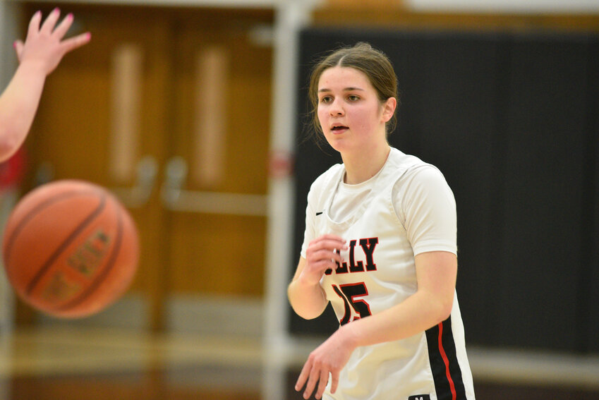 Tully's Grace McKenna calls for the ball while making a cut Wednesday night at Tully High School.