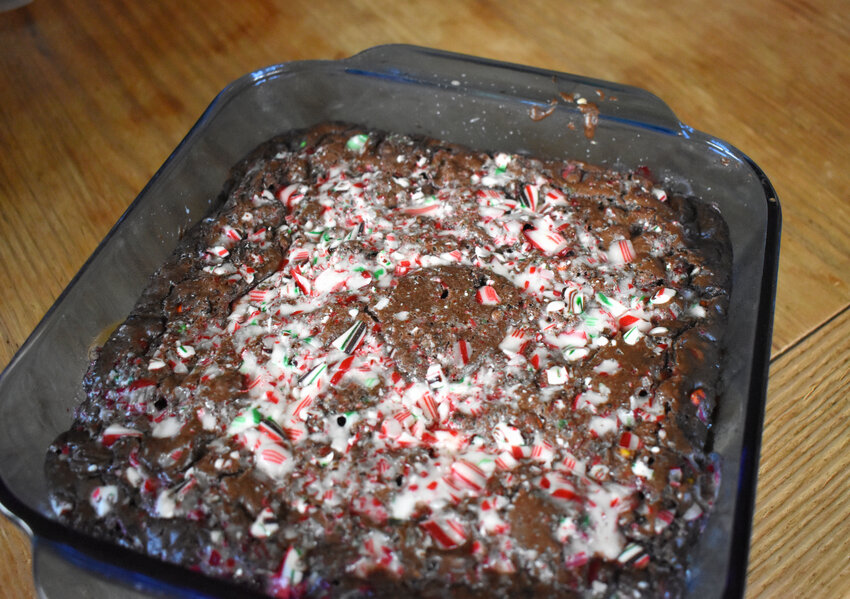 Peppermint brownies are an easy way to use those candy canes you thought would last until they were a gooey mess in July.