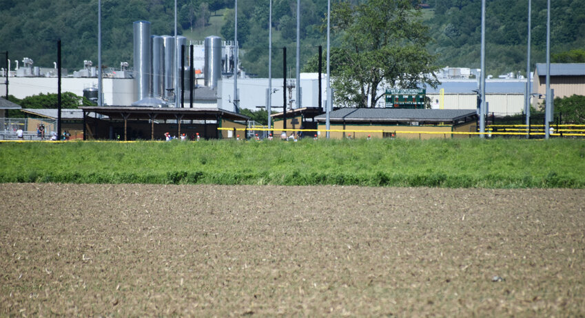 The industrial zone that houses a Byrne plant oversees Gutchess Lumber Sports Complex on Route 13 in Cortlandville, which in turn oversees an agriculture zone and farm field. Work to enact a comprehensive plan adopted in December 2021, has been stalled for nearly 18 months.