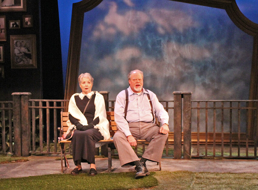 Mary P. Williams as Carol Reynolds and Richard Daniel as Ralph Bellini in Cortland Repertory Theatre’s production of “The Last Romance” by Joe DiPietro, running through June 28 at Cortland Repertory Theatre.