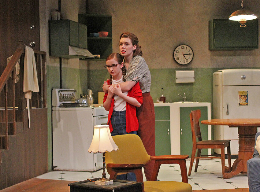 Adeline Morey as Gloria and Anna Gion as Susan in Cortland Repertory Theatre’s production of “Wait Until Dark”,  which runs until July 26.