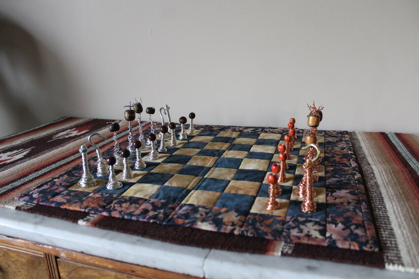 The Community Arts Challenge theme in 2022 was “Bend,” inspiring Frank and Sandi Kelly to create a chess board for the artisan crafts submission. Last year's theme was 