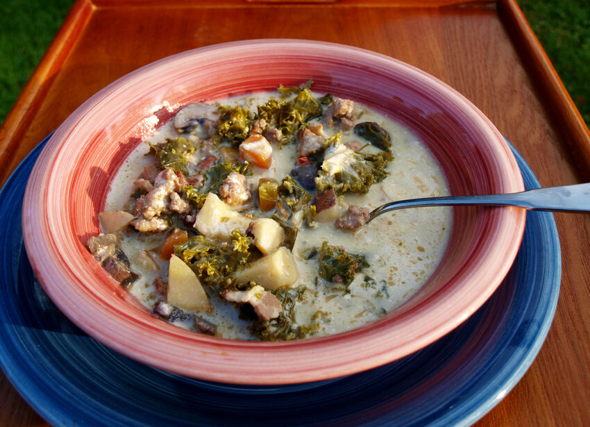 Tuscan food isn't quite the same as other Italian cuisines. It includes ingredients more common to northern European dishes, like potatoes in this Zuppa Toscana.