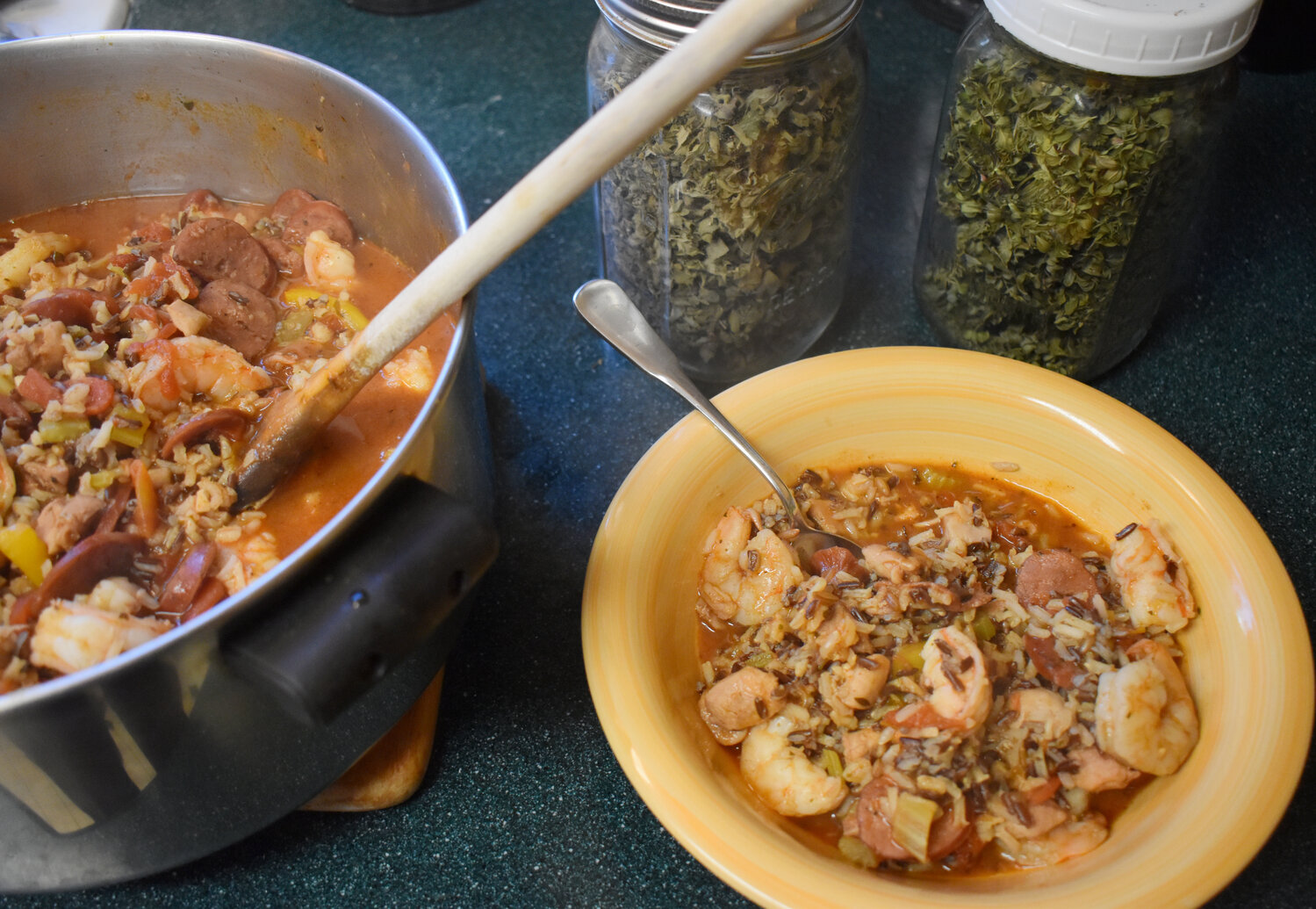 Jambalaya, like gumbo, is a dish easy to personalize, but keep in mind its roots: West African, Spanish and French flavors incorporated into Cajun or Creole cuisines.