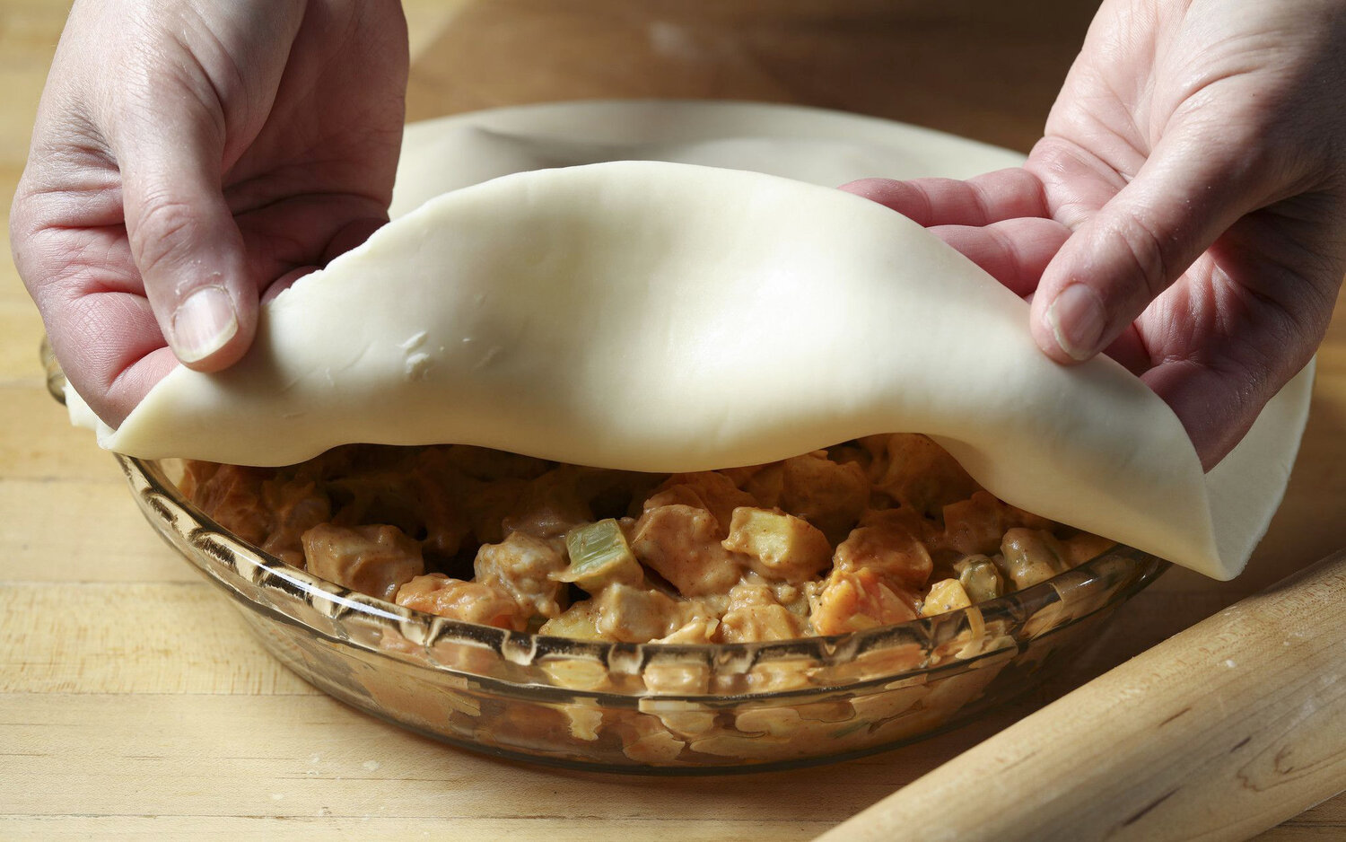 Turkey pot pie relies on the richness of the holiday table: leftover turkey and roasted vegetables.