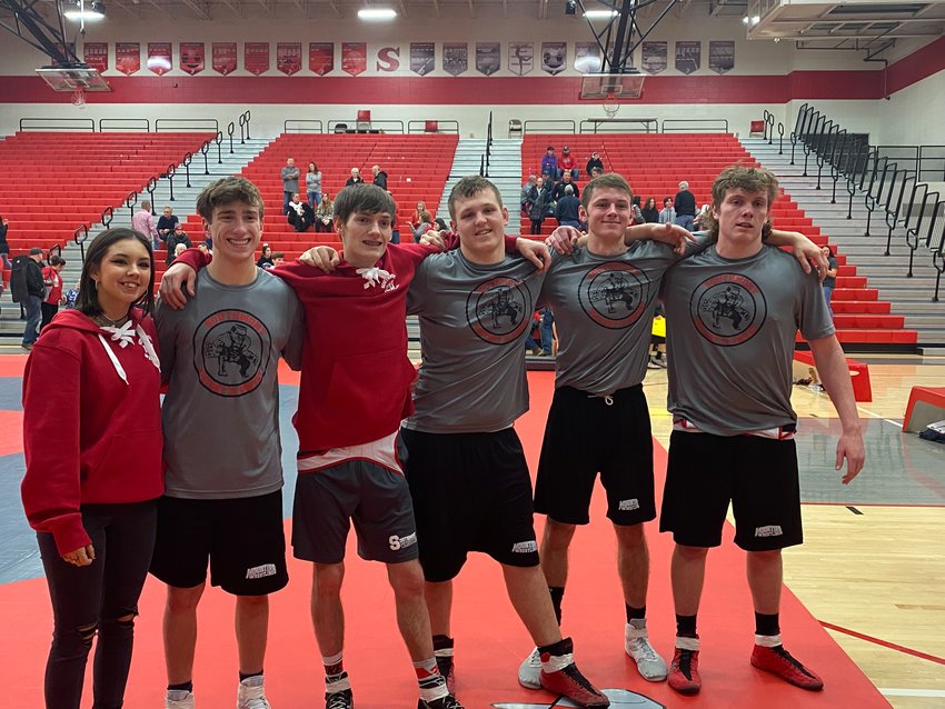 Seniors Noah Benge, Eyan Endicott, Gerald Hutson, Zayden Dunn, Collin Martin, and manager Taylor Grino were honored before the match as the Mounties defeated South Vermillion on senior night.