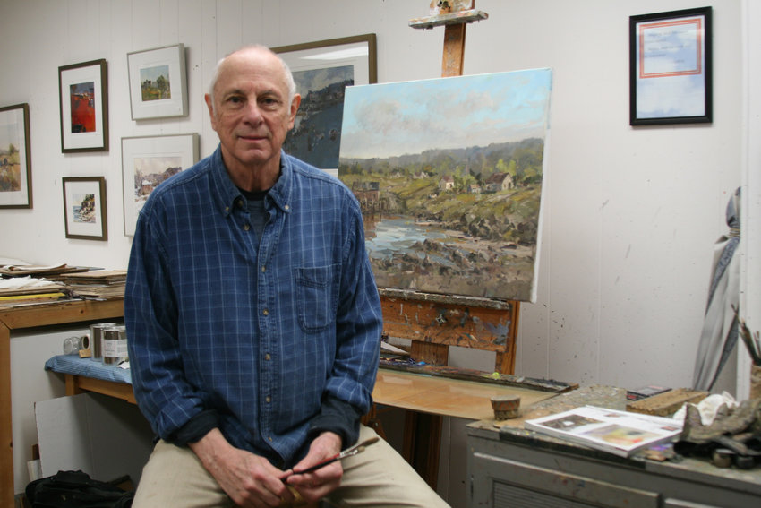 Oil and watercolor painting created by Crawfordsville artist Jerry Smith are on display in the Mary Bishop Memorial Gallery at the Crawfordsville District Library. The exhibit features more than 40 paintings of Sugar Creek and can be viewed through February.