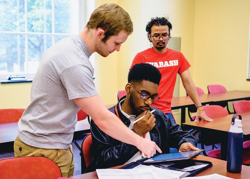 The classroom has always been the essential piece to a transformational Wabash College education, demonstrated by several current Wabash students participating in orientation exercises this summer.