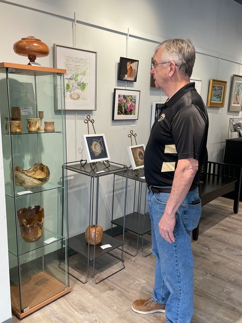 Gary Edwards, wood artist at Athens Arts, is preparing for the Art Walk on Saturday.