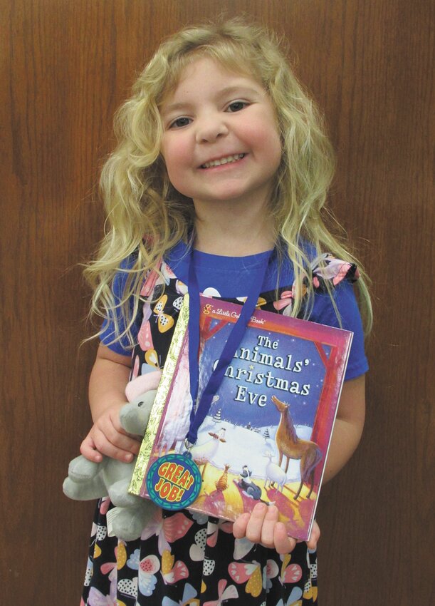 Lily Vi Yates, age 4, has completed the Crawfordsville District Public Library program, 1,000 Books Before Kindergarten. She is the daughter of Nikki Yates. Lily Vi's favorite book is 