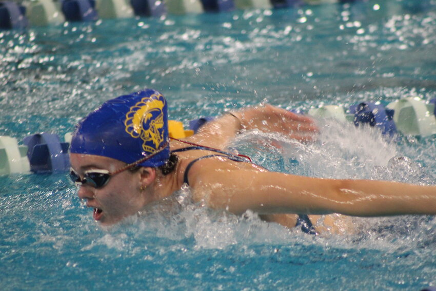 Guinevere Schmitzer-Torbert helped lead Crawfordsville girls swimming to another county title on Saturday by winning four county titles for CHS.