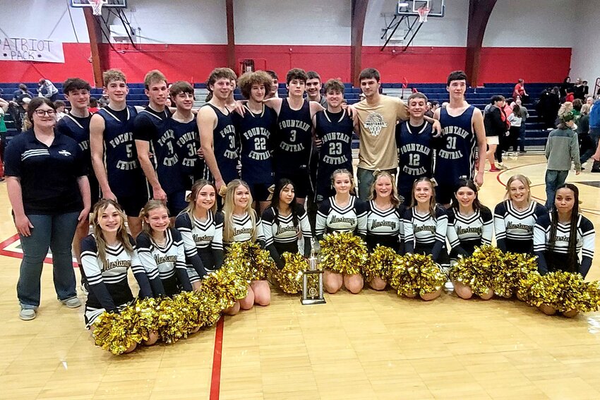 Fountain Central boys basketball defended its Bi-County title with a 47-41 win over Seeger.
