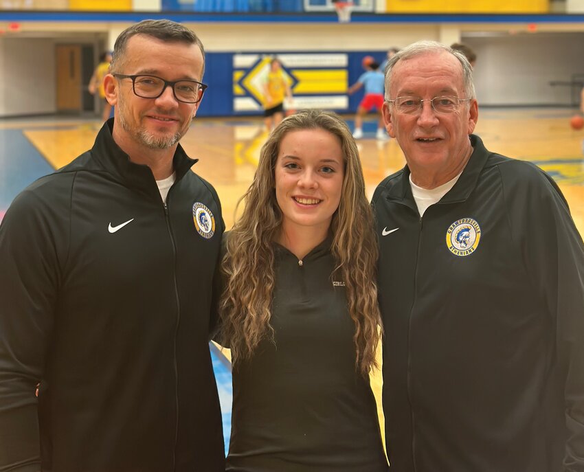 Crawfordsville basketball is seeing three generations of the Pierce family as head boys coach David Pierce (left), sophomore Molly Pierce (center), and Varsity   assistant and JV coach Danny Pierce (right) get to experience the game they love.