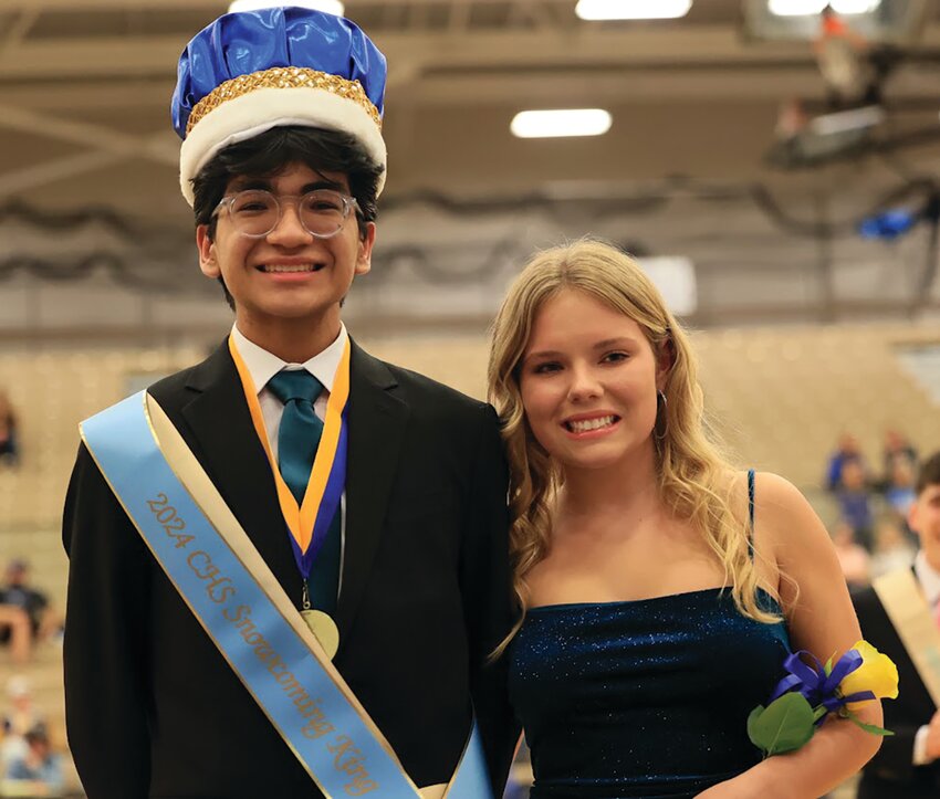 Zion Zacharias was crowed Snowcoming King on Friday at Crawfordsville High School. He is pictured with Gabby Warren.