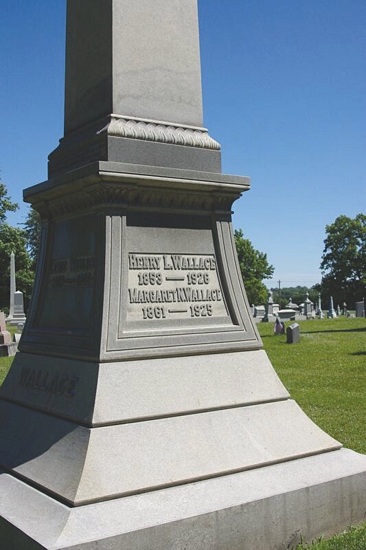 The Wallace family obelisk at Oak Hill Cemetery.