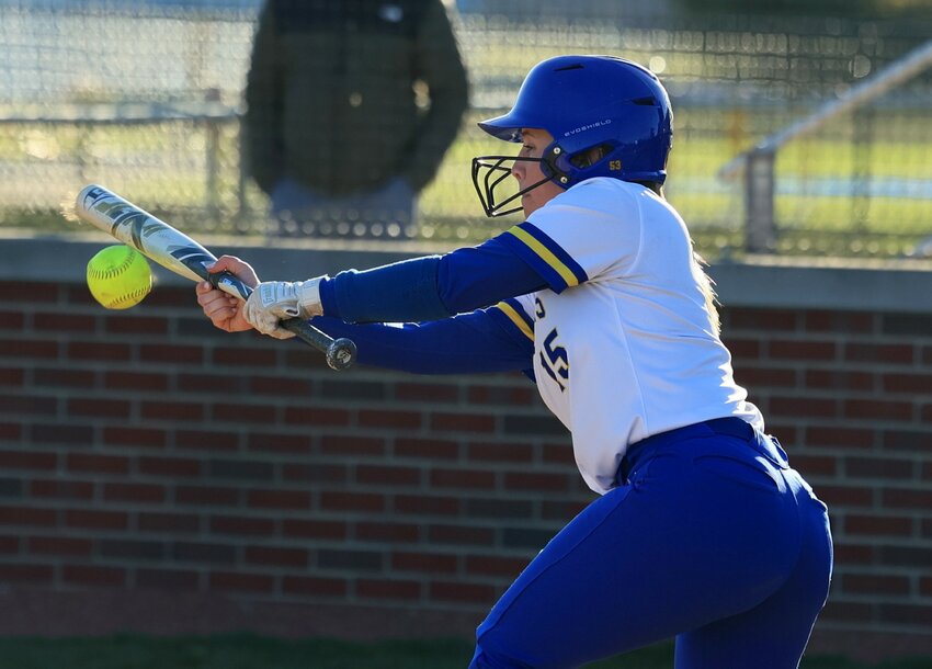 Senior Addi Hodges lays down a bunt for CHS during their season opening game against West Lafayette on Wednesday night.