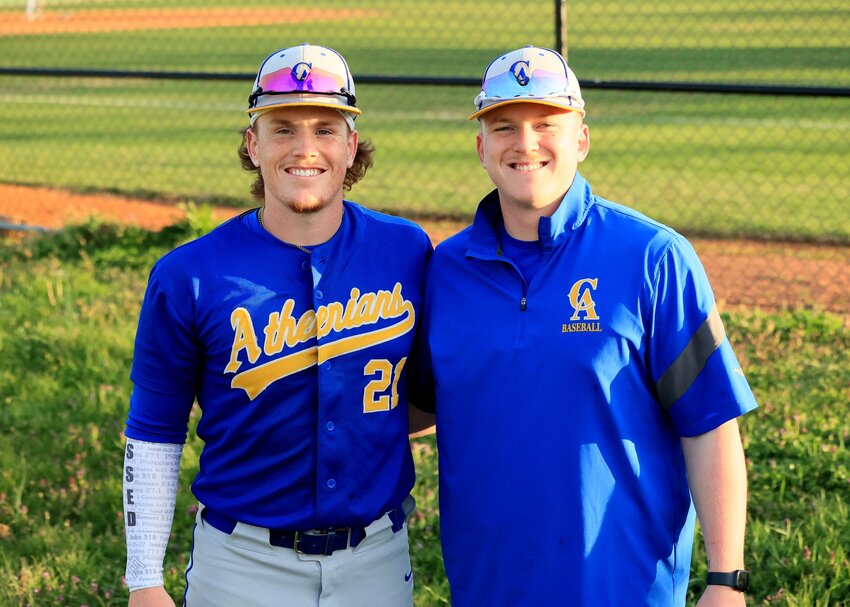 Senior Kale Wemer (left) and his older brother Cole Wemer are getting to enjoy the sport they love together as Cole has spent the last 3 seasons on the Crawfordsville baseball coaching staff and gotten to watch his younger brother develop into a D1 pitcher.
