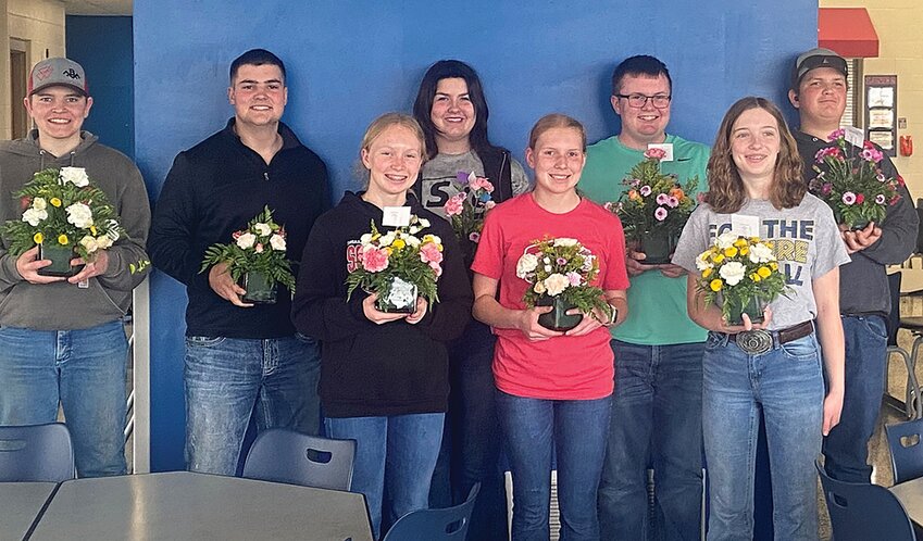 Pictured, from left, front row, is Natalie Rhoads, Amarah Shannon and Madelyn Roberts; and back row, Daniel Simpson, Tyler Walls, Kelsey Thompson, Cole Rhoads and Ethan Smith.