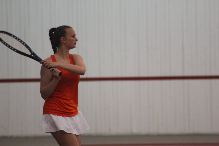 North Montgomery freshman Kate Merica concluded her successful first season with the Chargers with a win at three singles.