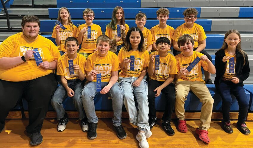 Hoover Elementary competed in the state Math Bowl Competition last month at Thorntown Elementary School. There was a lot of good competition this year. Hoover Team 1, which was made up of all fifth graders, took first place in the Orange Division. Hoover Team 2, which was made up of all fourth graders, came in third place in the Orange Division.