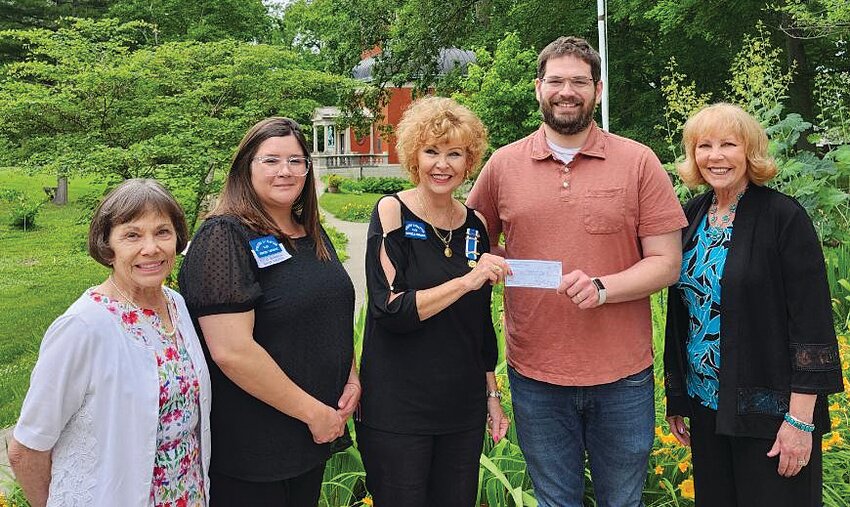 Dorothy Q Chapter, NSDAR presents a check to Archicamp. This donation will assist expenses for the program through the General Lew Wallace Study &amp; Museum. Archicamp is a two-day architecture-themed camp to engage and inspire children with rich history of Crawfordsville to instill a sense of stewardship for cultural heritage. Pictured, from left, are Rachel Brown, Ericia Church, Michele Borden, Thomas Meeks and Susan Fisher.