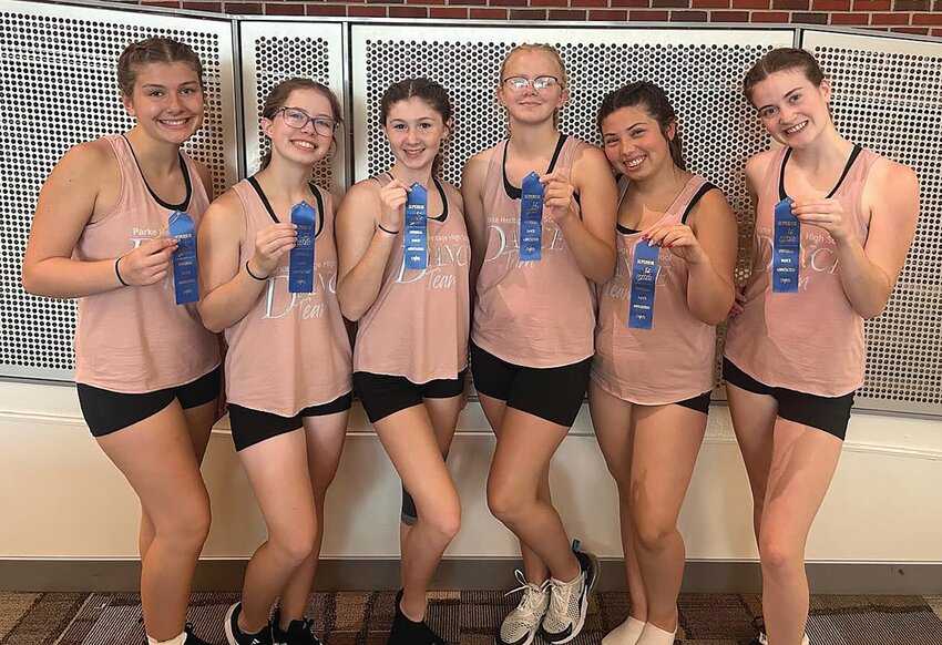 The Parke Heritage High School dance team received a superior award for their performance routine at the Universal Dance Camp recently. Their routine was taught and evaluated at camp. The team also earned a bid to compete in the UDA nationals from their performance routine. Senior Abbie Lash received the Pin-It-Forward pin, which was given to her for her great technique. Abbie and Maura Jacks were named an All-American. The group also received the “110% Award.” Pictured, are, Maura Jacks, Marlee Jeffers, Olivia Lear, Addison Ramey, Cambree Mullis and Abbie Lash. Not pictured are Coaches Amanda Games and Courtney Lash.