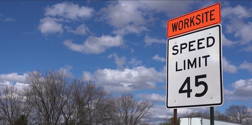A 45 mile-per-hour speed at a construction worksite.