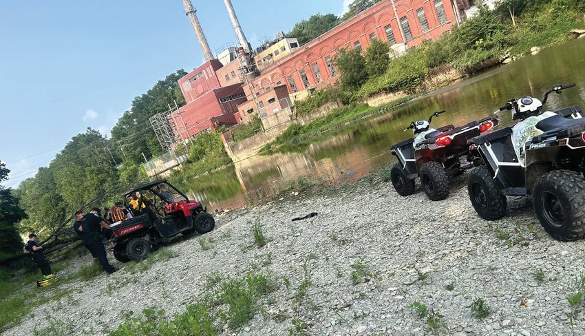 A distressed kayaker was safely removed Saturday from Sugar Creek by officers with the Crawfordsville Police Department.