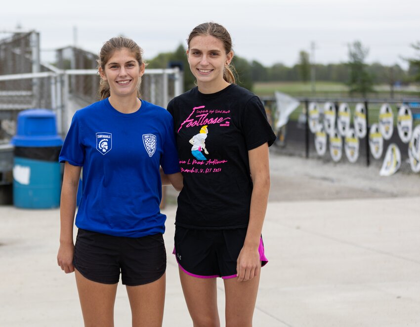 Twins Caroline and Katherine Novak are excelling at soccer and cross country at Crawfordsville High School, where they are juniors.