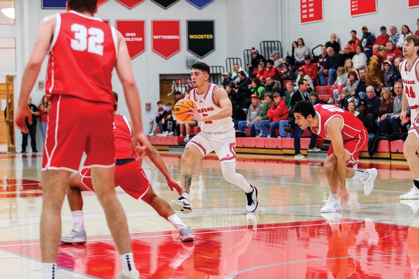 Senior guard Vinny Buccilla scored 13 of his game-high 23 points during the Little Giants&rsquo; scoring run to bring Wabash back to within six. Wabash cut a 22-point second-half deficit down to six points with 3:35 left to play but could not get over the top in a 68-60 home loss to the second-ranked Washington University in St. Louis Bears on Saturday at Chadwick Court.