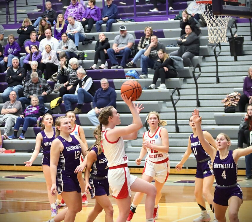 South's Molly Williams was one of three players to reach double digits Friday in the Mounties win over Greencastle.