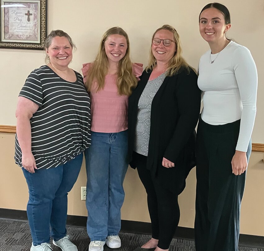 A pledge ceremony was conducted for Rachel Scott, Clair Simpson, Kerri Simpson and Cloe Jenkins.