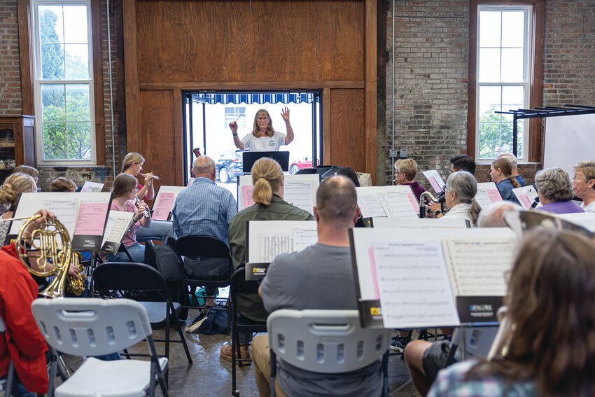 Cindy McCormick is taking the lead again as director of the Montgomery County Civic Band, after a   20-year hiatus. The band opens its summer concert season on Sunday at Lane Place.