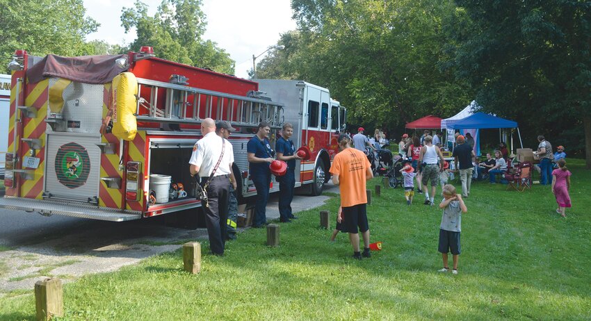 The Crawfordsville Fire Department participates in the 2024 National Night Out event at Milligan Park.
