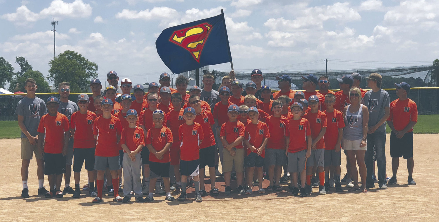 North Montgomery youth baseball players join in with the Galloway family at the Kale Galloway Memorial Baseball tournament to remember and honor Kale, who lost his fight with cancer in 2017. #KaleStrong.