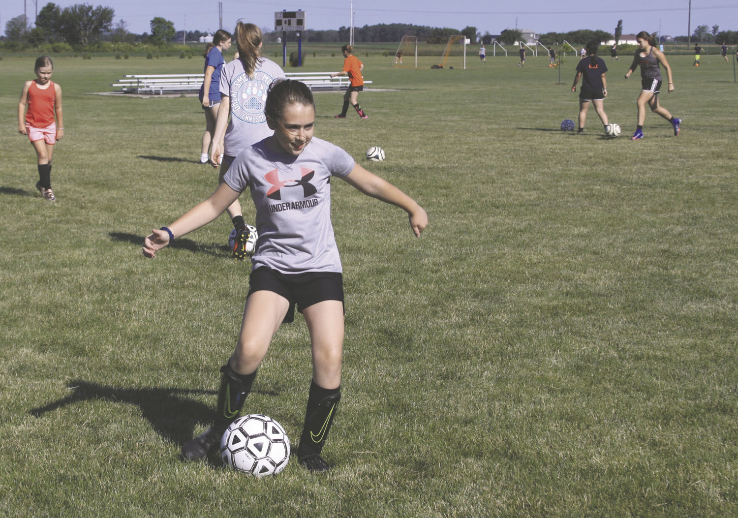 Bailey Nichols was having fun learning more soccer skills.