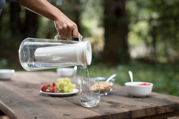 Choose glass water filter pitchers over single-use plastic.
