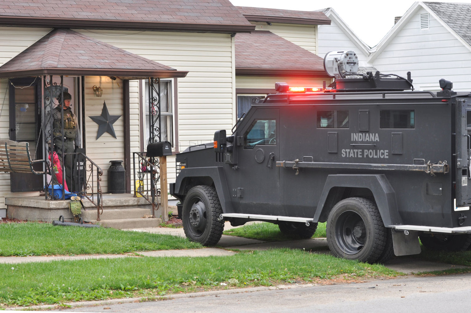 Indiana State Police SWAT members executed a search warrant Tuesday at a home at 510 Binford St., Crawfordsville.