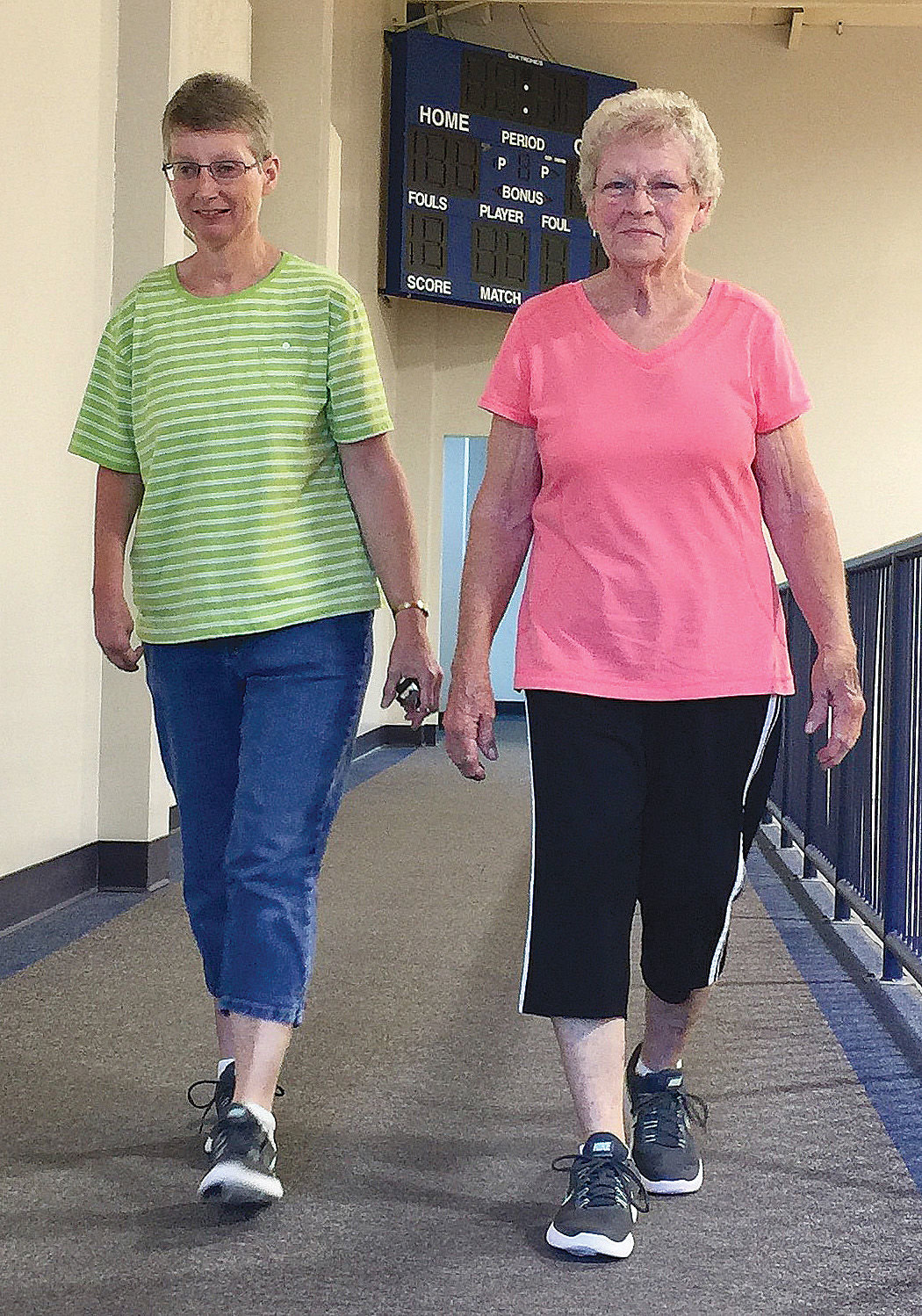 Betty Geralds, left, and her mother Karolyn Geralds are regular walkers at Crawfordsville Park and Rec keeping themselves healthy and in balance.